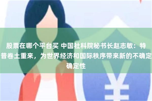 股票在哪个平台买 中国社科院秘书长赵志敏：特朗普卷土重来，为世界经济和国际秩序带来新的不确定性