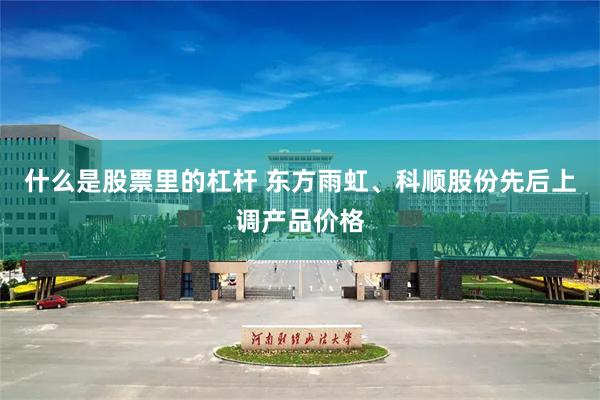 什么是股票里的杠杆 东方雨虹、科顺股份先后上调产品价格