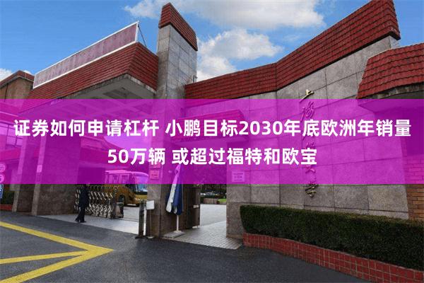证券如何申请杠杆 小鹏目标2030年底欧洲年销量50万辆 或超过福特和欧宝